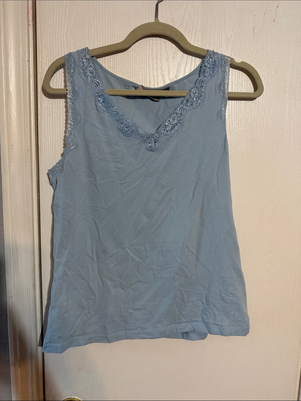 croft & barrow Light Blue Lace-Trim Sleeveless Camisole